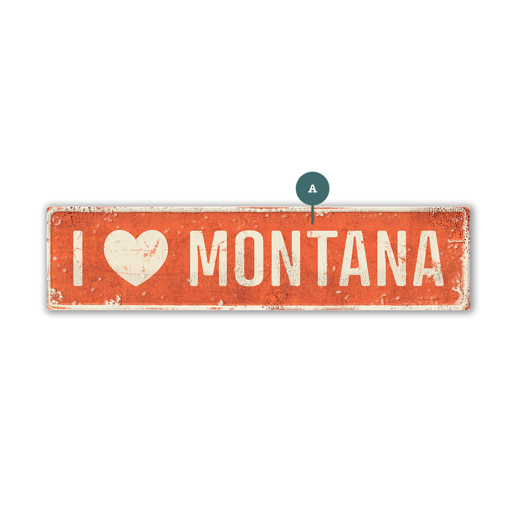 Landmark "I Heart" Custom Signs: Coral Heart - Wall Decor