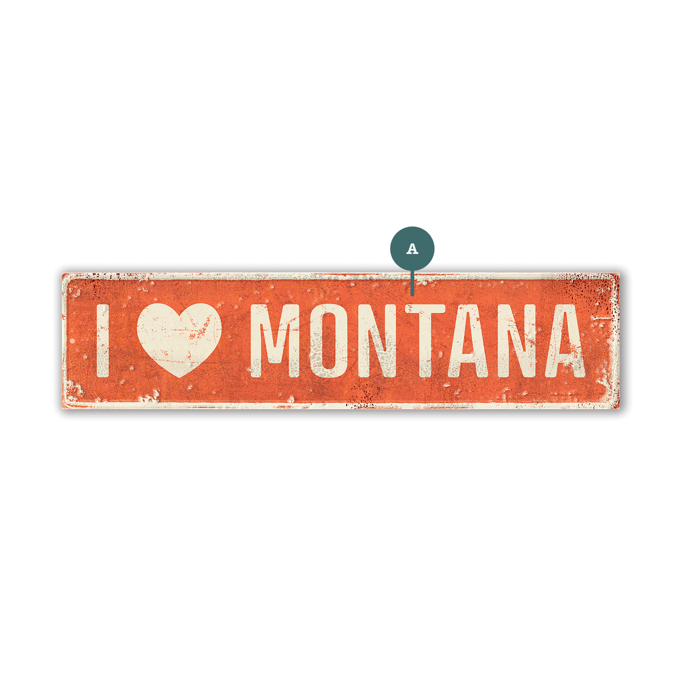 Landmark "I Heart" Custom Signs: Coral Heart - Wall Decor