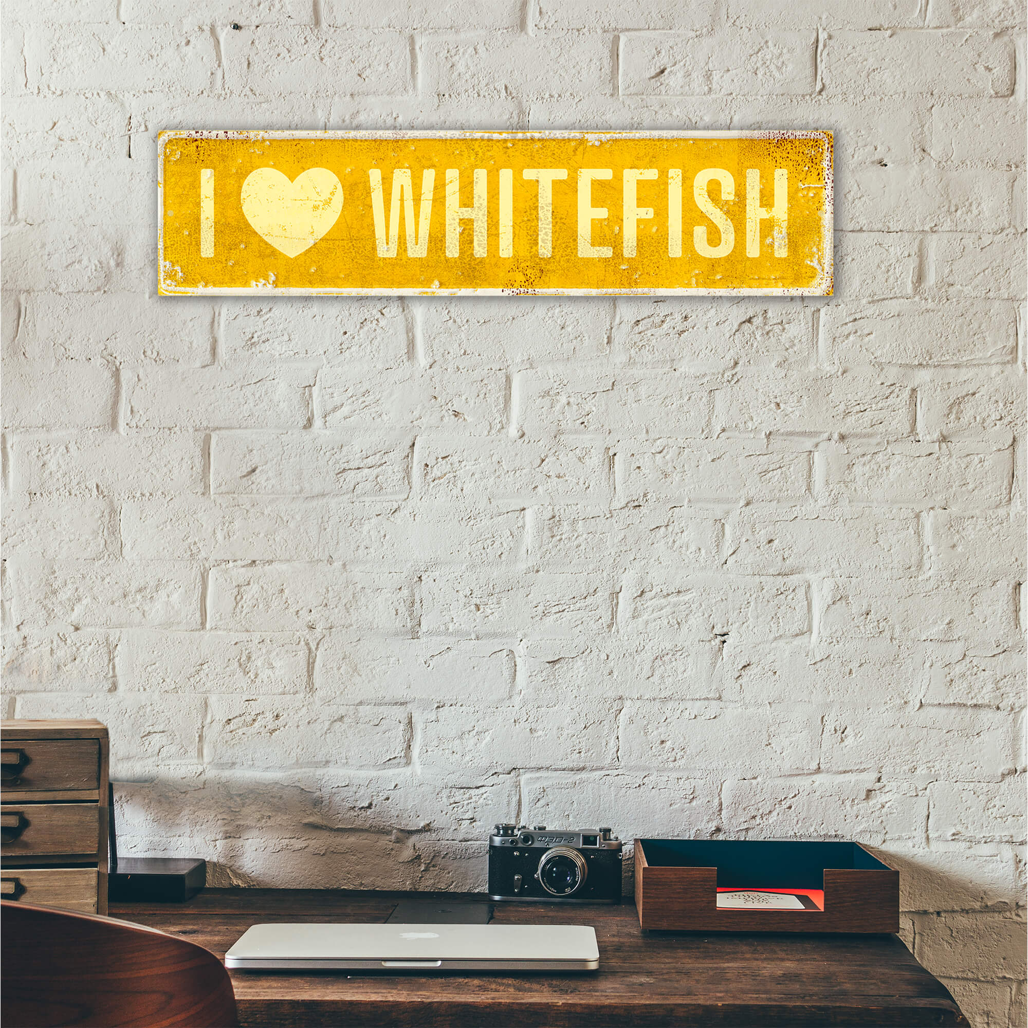 Landmark "I Heart" Custom Signs: Yellow Heart - Wall Decor