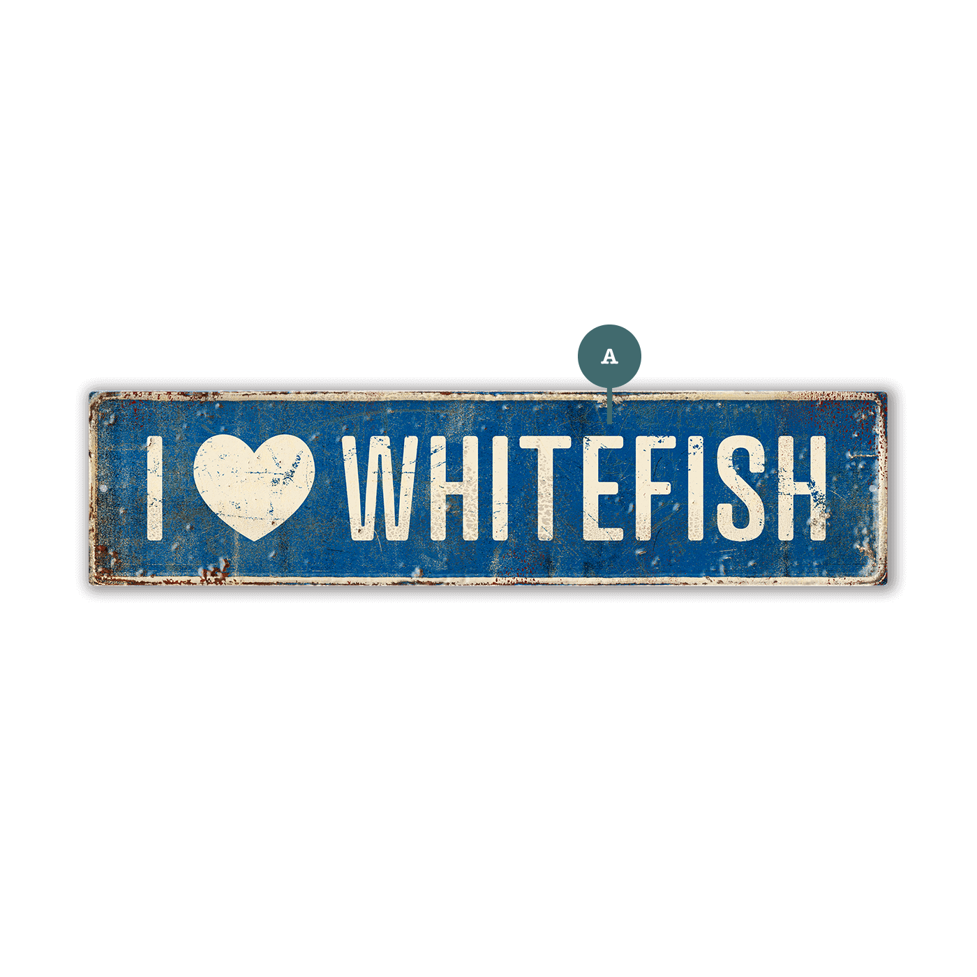Landmark "I Heart" Custom Signs: Blue Heart - Wall Decor