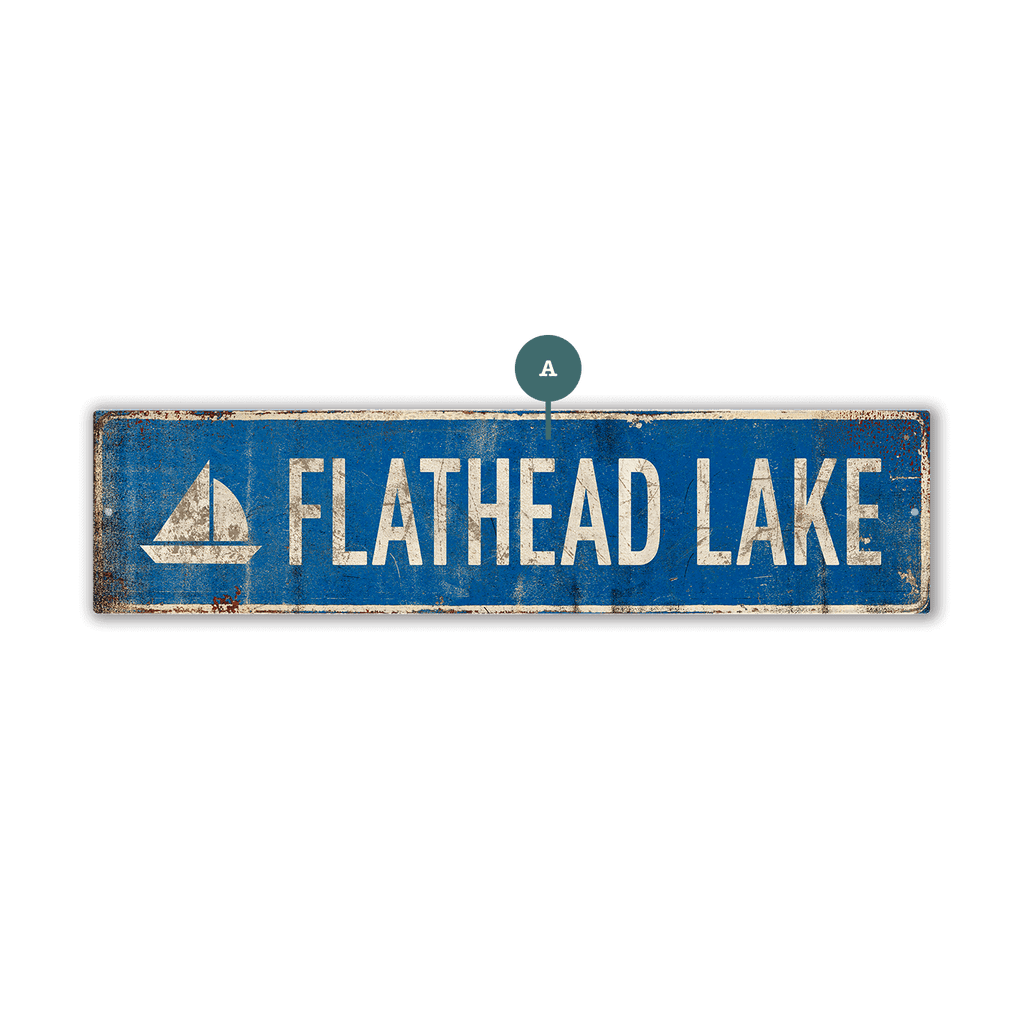Landmark Sailboat Custom Signs: Blue 1 - Wall Decor