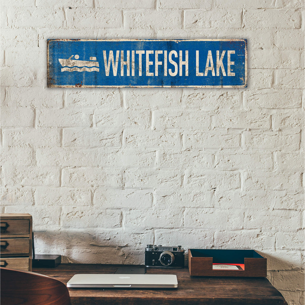 Landmark Speedboat Custom Signs: Blue 1 - Wall Decor