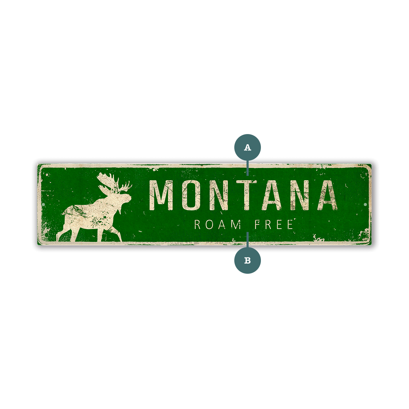 Landmark Moose Custom Signs: Green 2 - Wall Decor