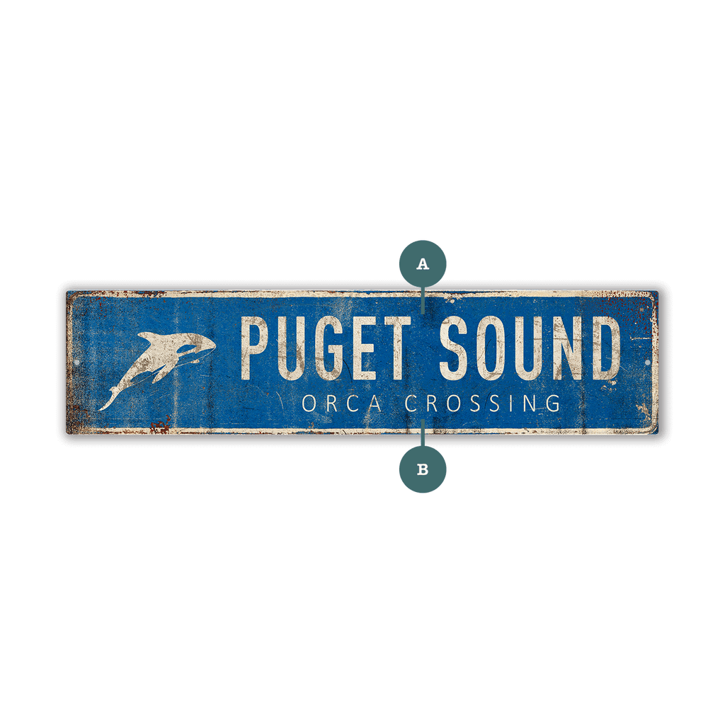 Landmark Orca Custom Signs: Blue 2 - Wall Decor