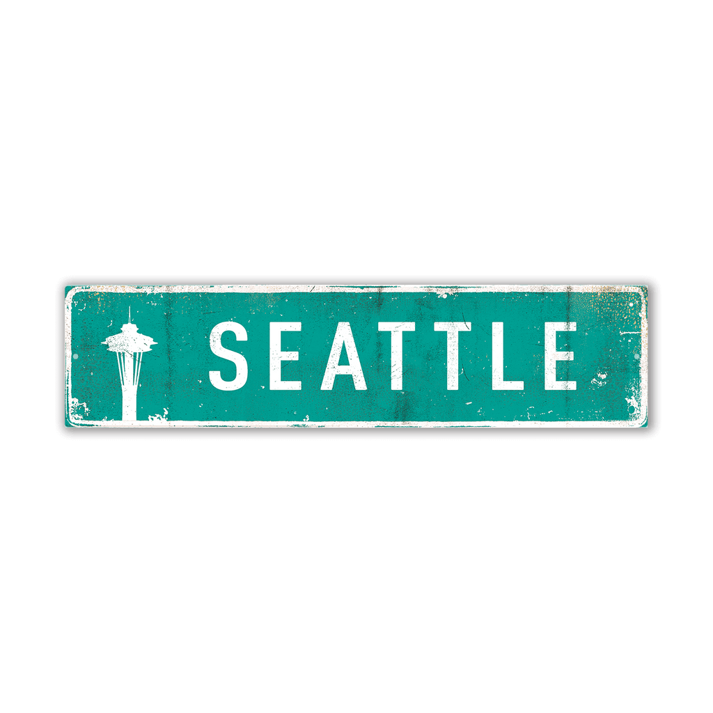 Landmark Space Needle Signs: Teal 1 - Wall Decor