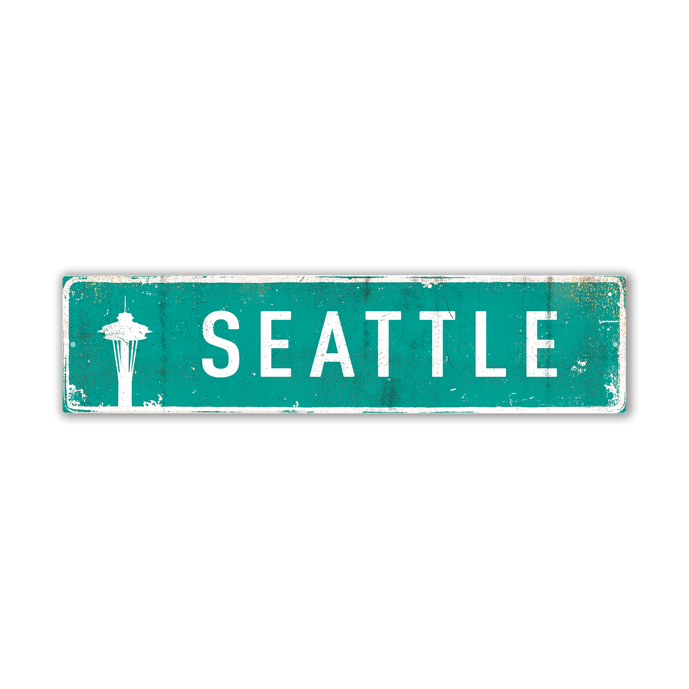Landmark Space Needle Signs: Teal 1 - Wall Decor