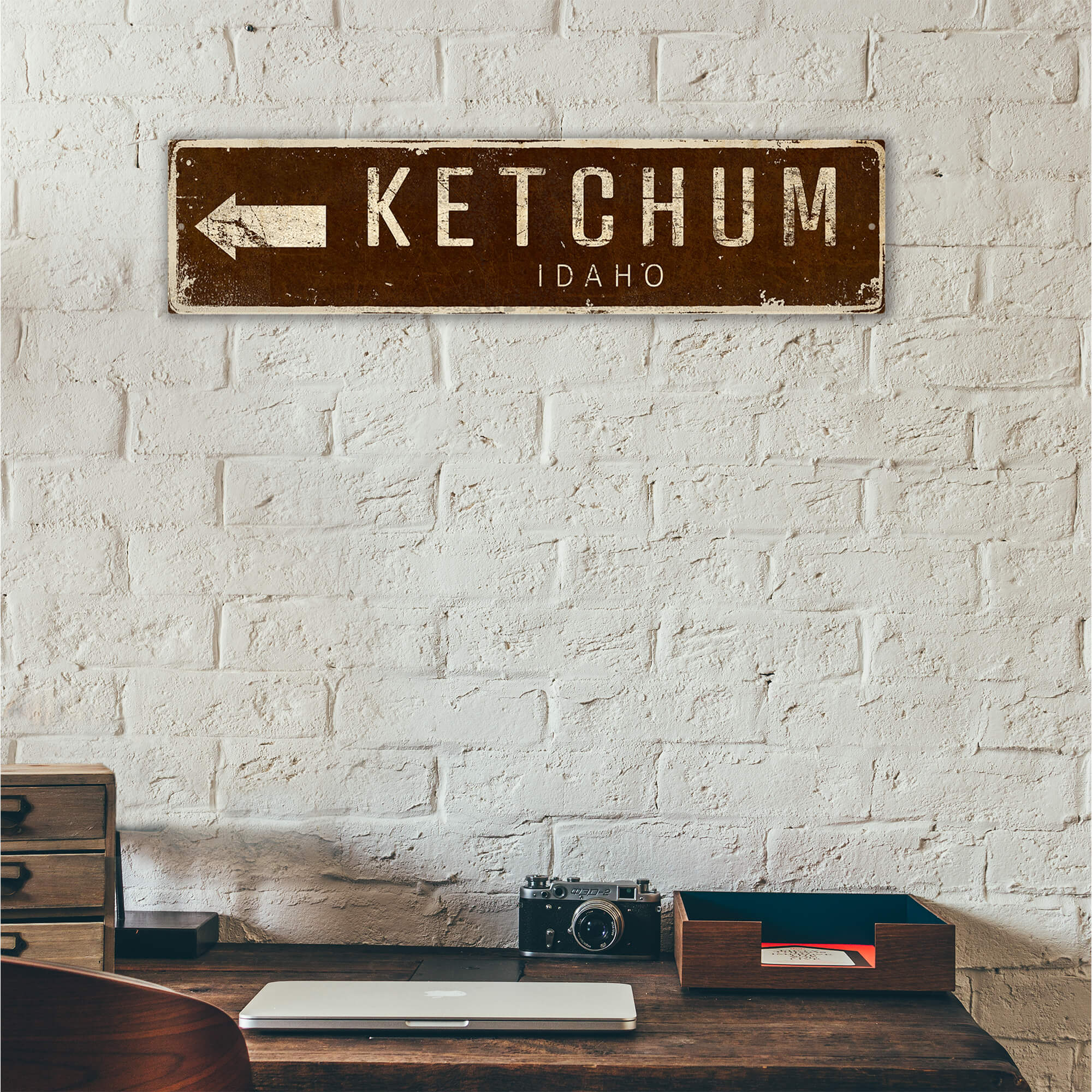 Landmark Arrow Custom Signs: Brown 2 - Wall Decor