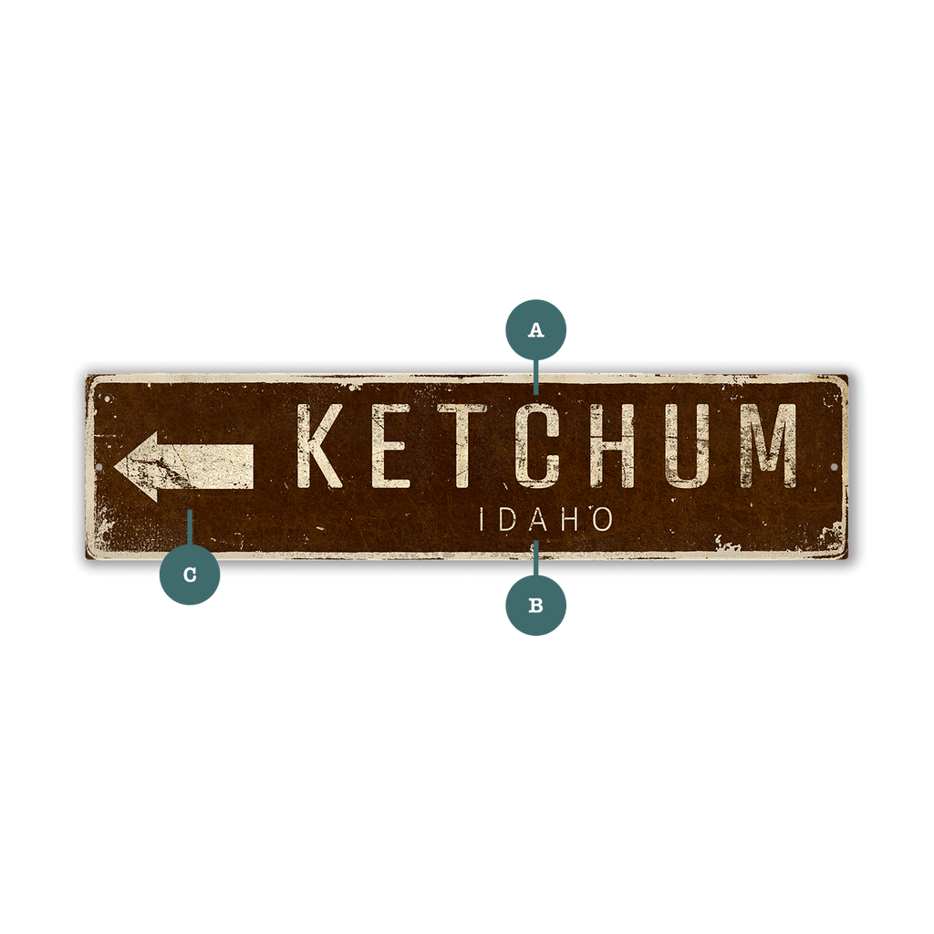 Landmark Arrow Custom Signs: Brown 2 - Wall Decor