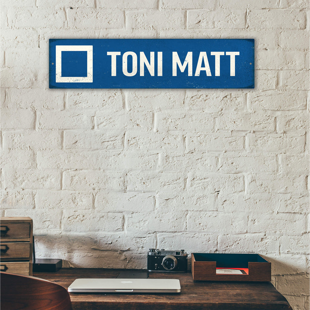 Ski Run Custom Signs: Blue Square - Wall Decor