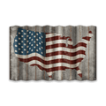 USA Flag: Stars & Stripes Map - Corrugated Metal Wall Art