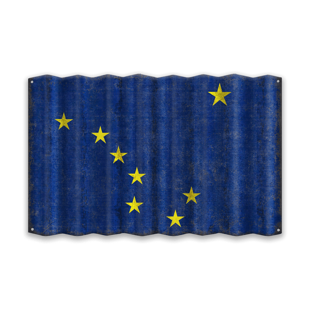 Alaska State Flag - Corrugated Metal Wall Art