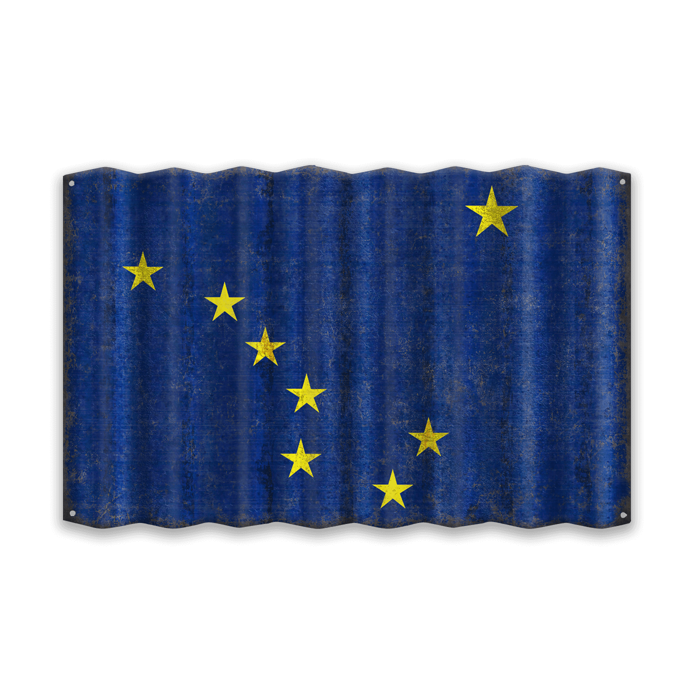 Alaska State Flag - Corrugated Metal Wall Art