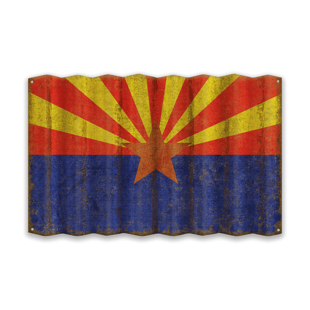 Arizona State Flag - Corrugated Metal Wall Art