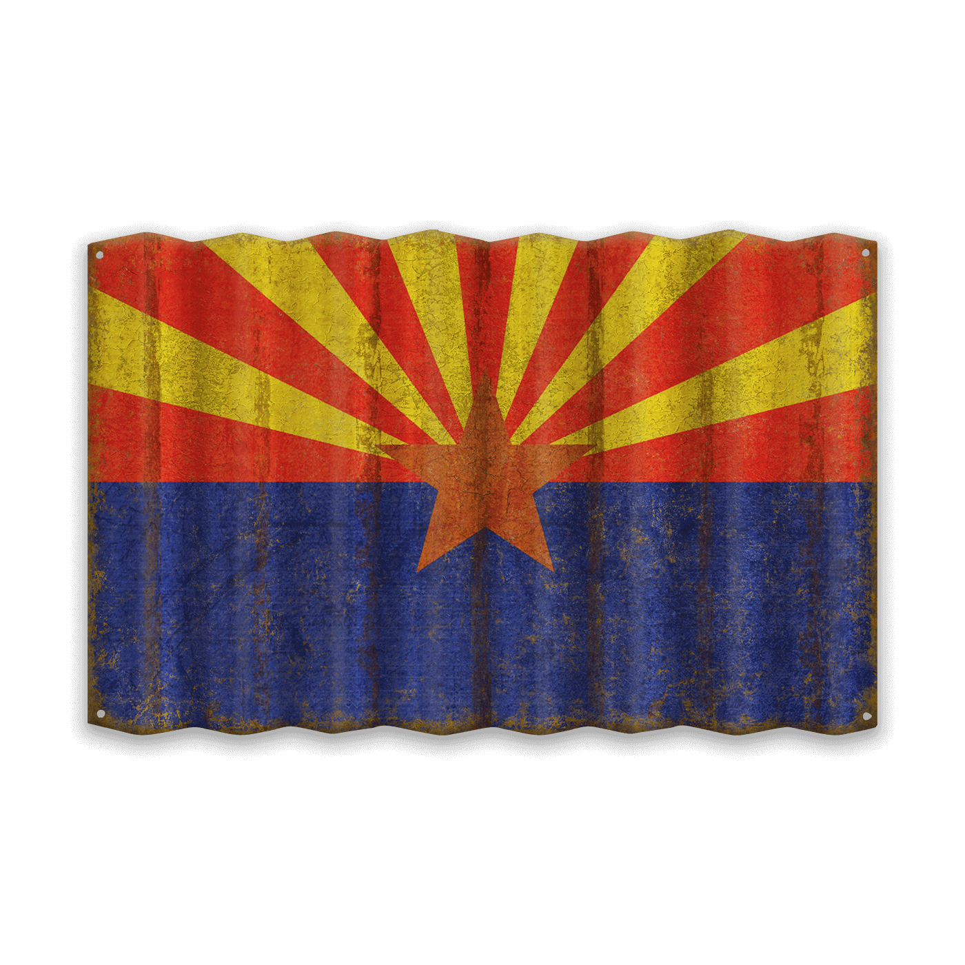 Arizona State Flag - Corrugated Metal Wall Art