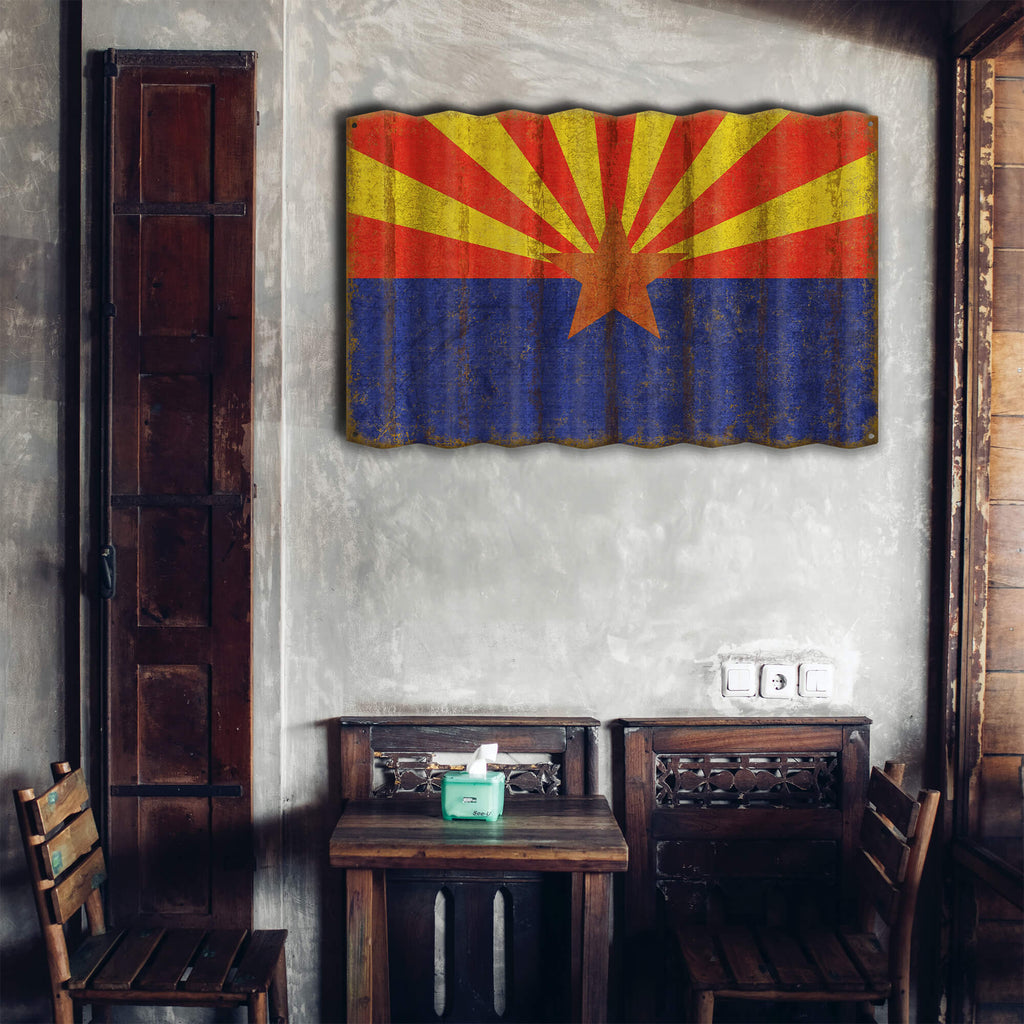 Arizona State Flag - Corrugated Metal Wall Art