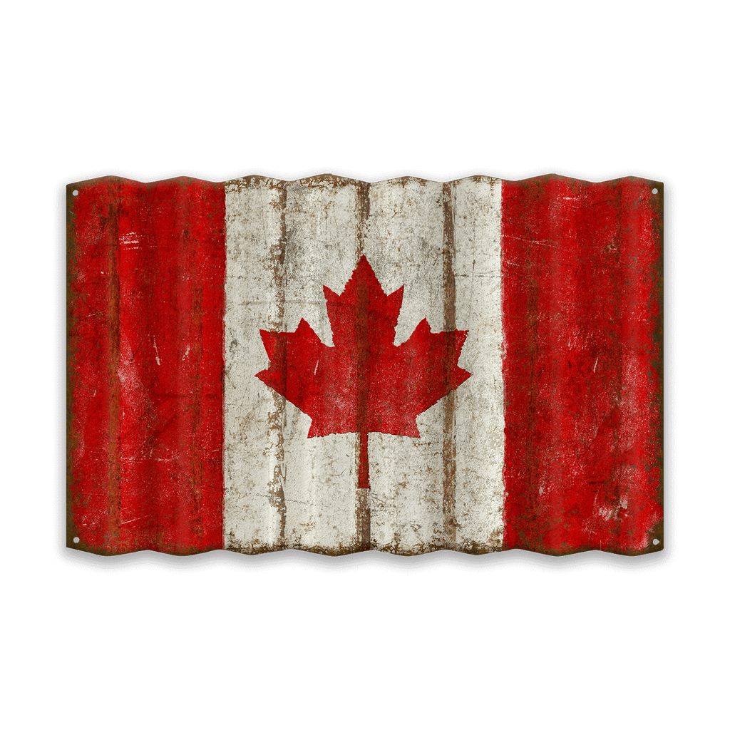 Canadian Flag - Corrugated Metal Wall Art