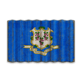 Connecticut State Flag - Corrugated Metal Wall Art