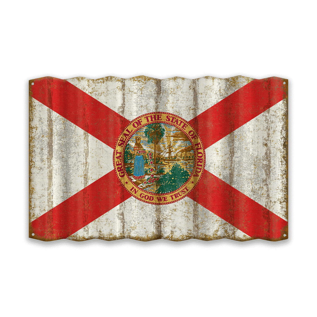 Florida State Flag - Corrugated Metal Wall Art