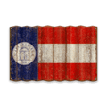 Georgia State Flag - Corrugated Metal Wall Art