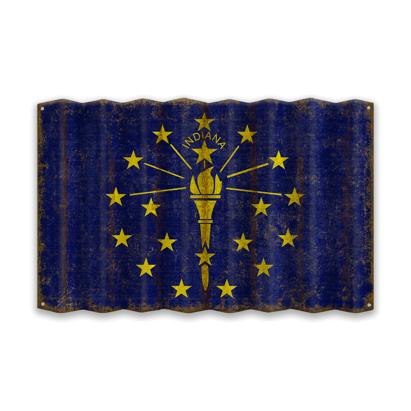 Indiana State Flag - Corrugated Metal Wall Art