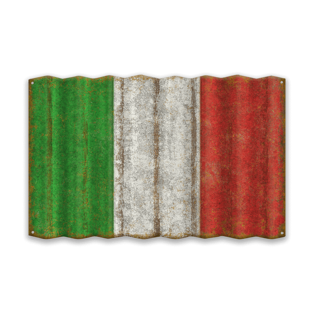Italian Flag - Corrugated Metal Wall Art