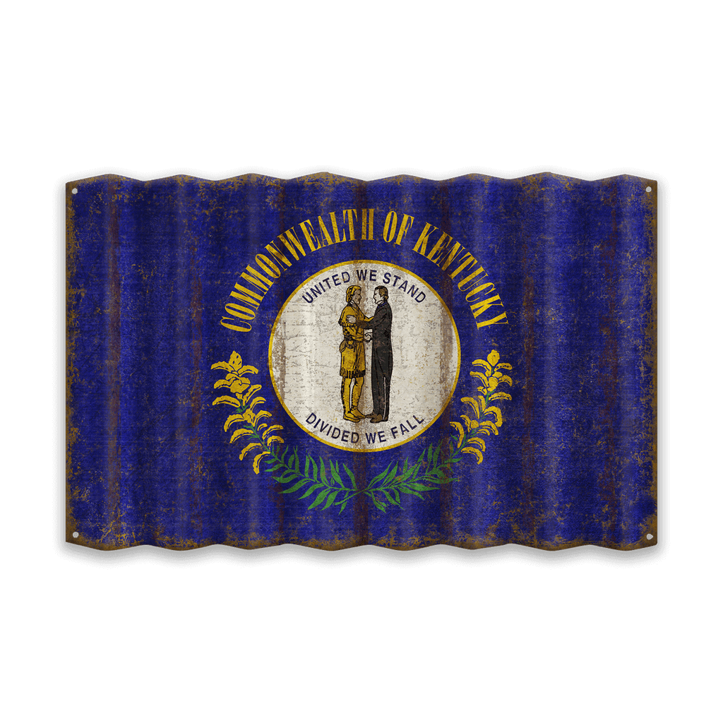 Kentucky State Flag - Corrugated Metal Wall Art