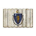 Massachusetts State Flag - Corrugated Metal Wall Art
