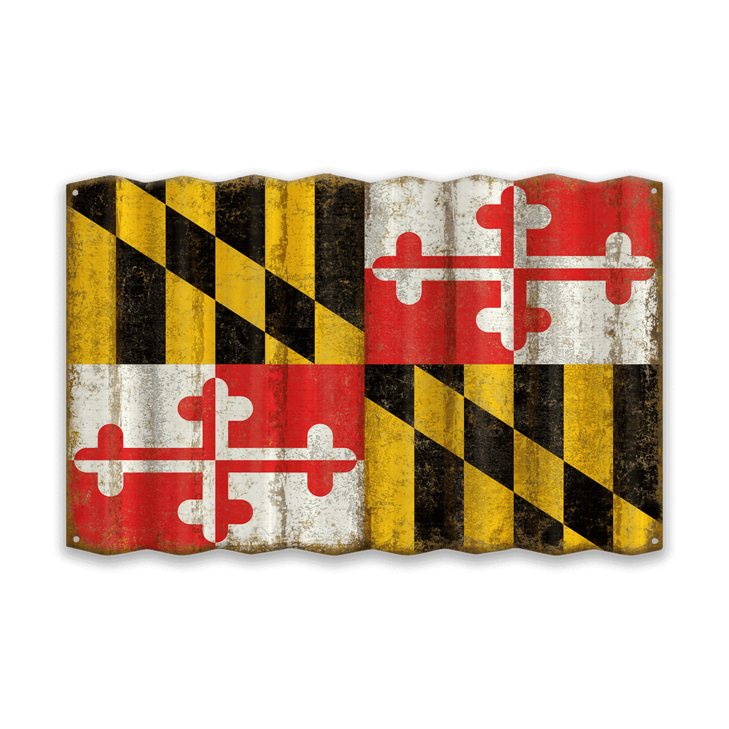 Maryland State Flag - Corrugated Metal Wall Art