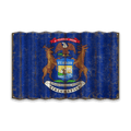 Michigan State Flag - Corrugated Metal Wall Art