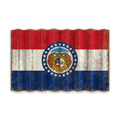 Missouri State Flag - Corrugated Metal Wall Art