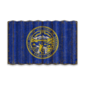 Nebraska State Flag - Corrugated Metal Wall Art