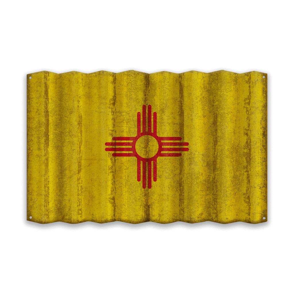 New Mexico State Flag - Corrugated Metal Wall Art
