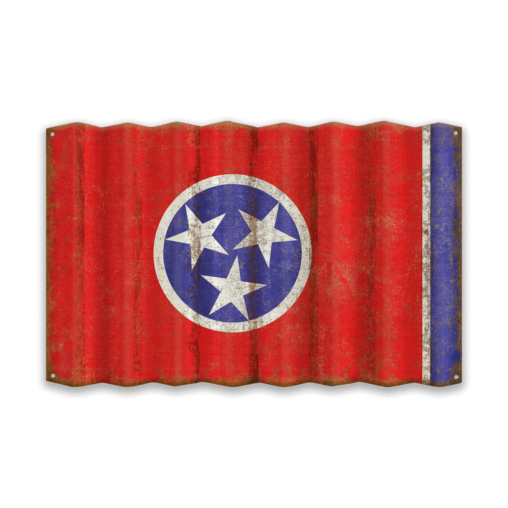 Tennessee State Flag - Corrugated Metal Wall Art