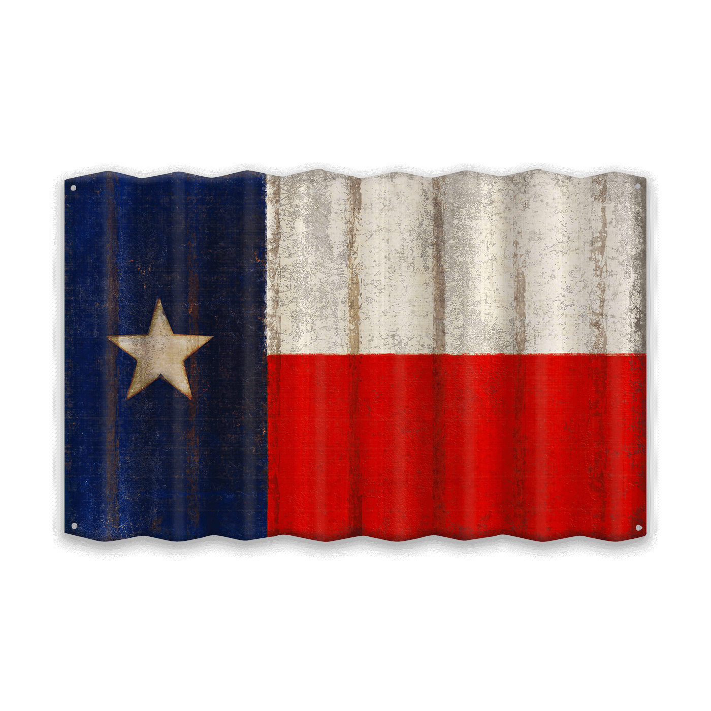 Texas State Flag - Corrugated Metal Wall Art
