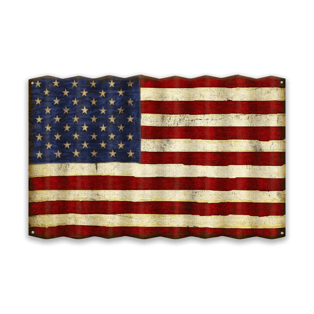 USA Flag: Generic - Corrugated Metal Wall Art