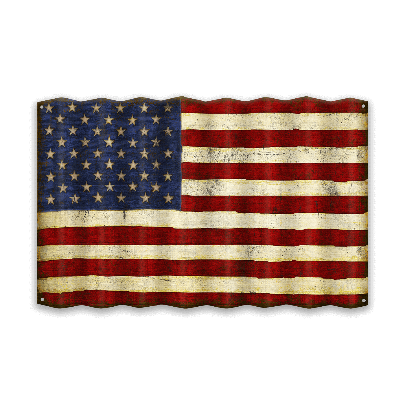 USA Flag: Generic - Corrugated Metal Wall Art