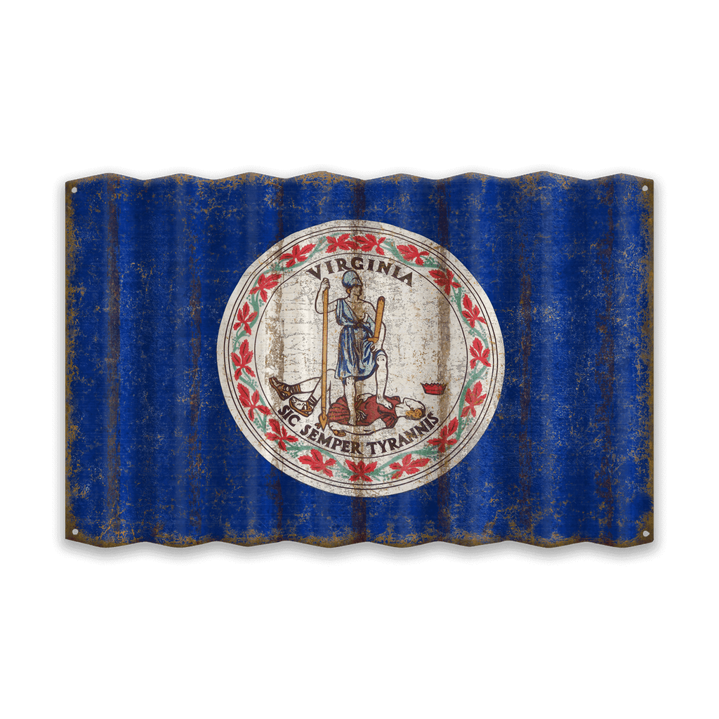 Virginia State Flag - Corrugated Metal Wall Art