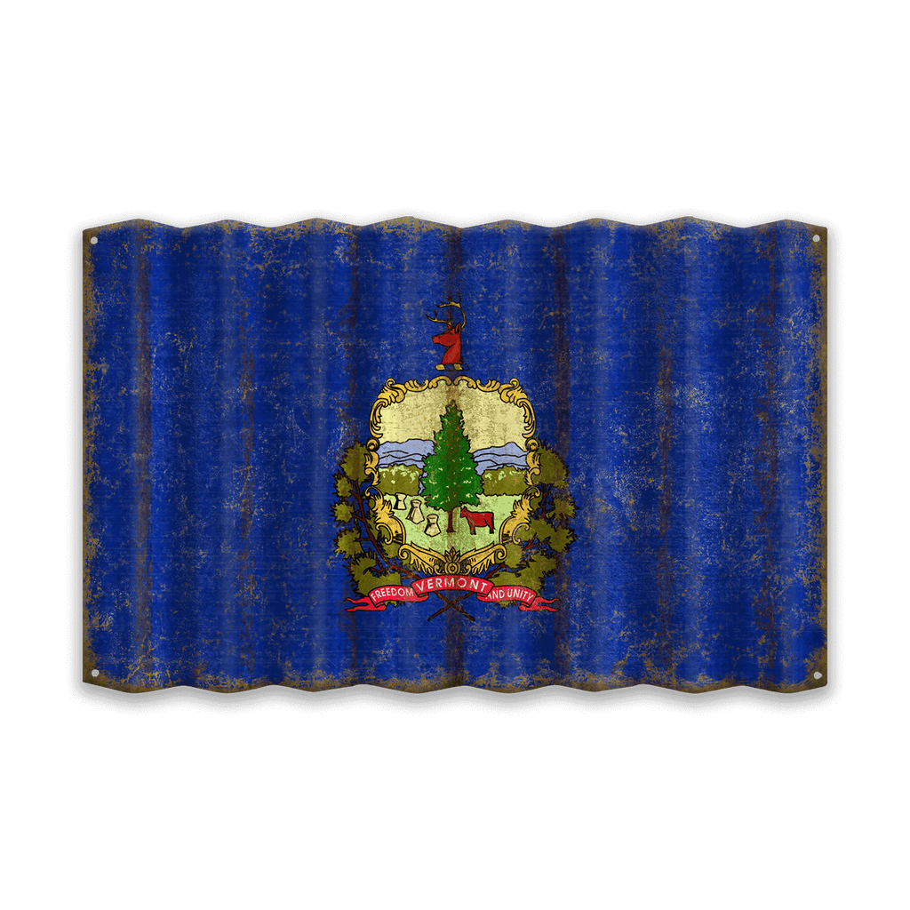 Vermont State Flag - Corrugated Metal Wall Art