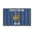 Wisconsin State Flag - Corrugated Metal Wall Art