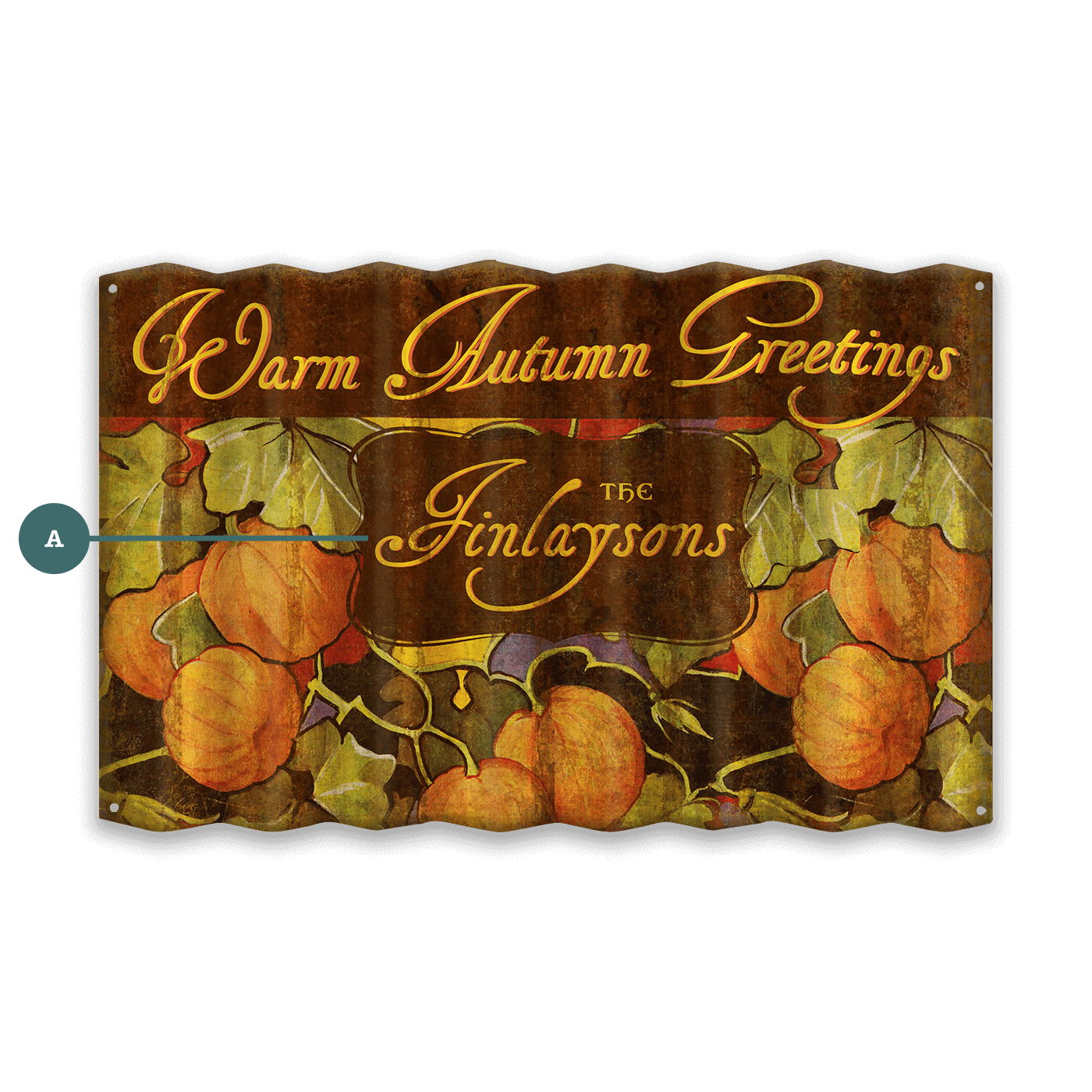 Warm Autumn Greetings - Corrugated Metal Wall Art