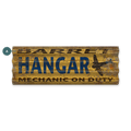 Barret Hangar: Mechanic on Duty - Corrugated Metal Wall Art