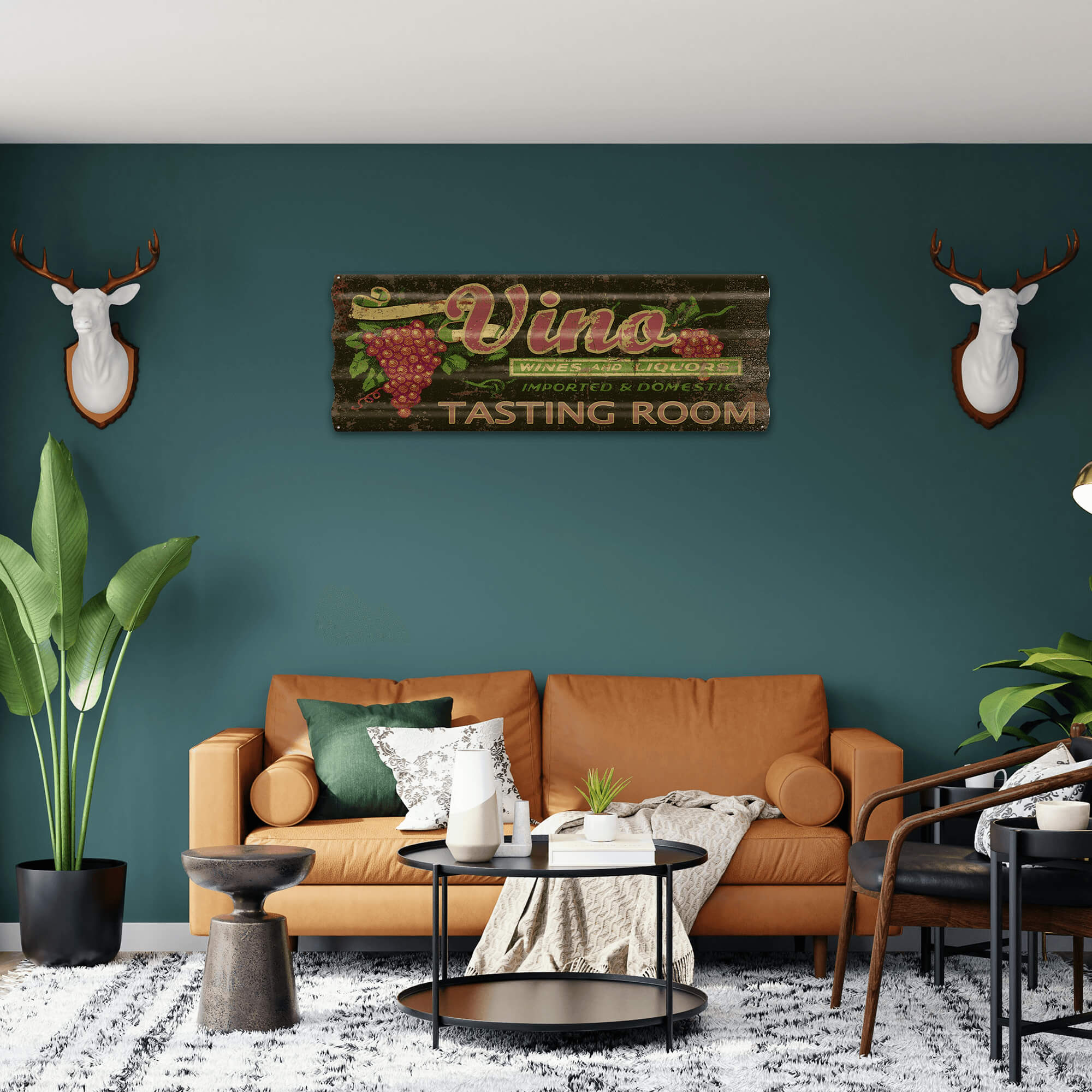 Vino Tasting Room - Corrugated Metal Wall Art