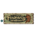 Let's Go Fishing - Corrugated Metal Wall Art