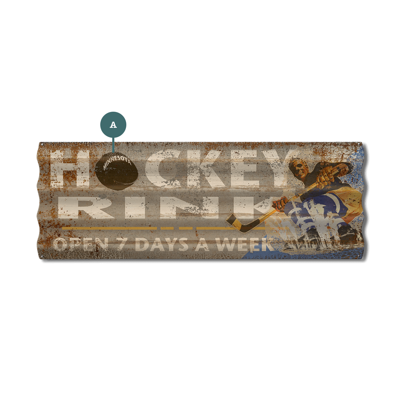 Hockey Rink - Corrugated Metal Wall Art