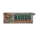 Steer Wrestling Rodeo Entrance - Corrugated Metal Wall Art