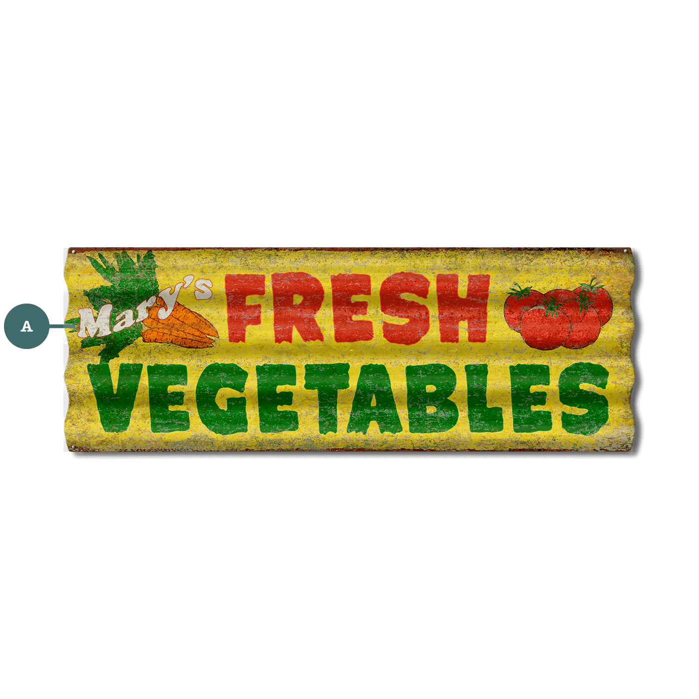 Fresh Vegetables - Corrugated Metal Wall Art