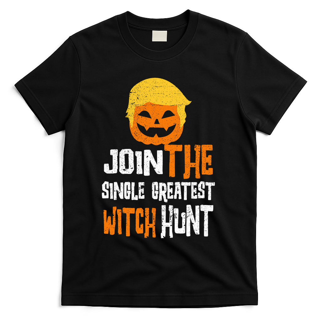 Anti-Trump Halloween Pumpkin Join Single Greatest Witch Hunt T-Shirt