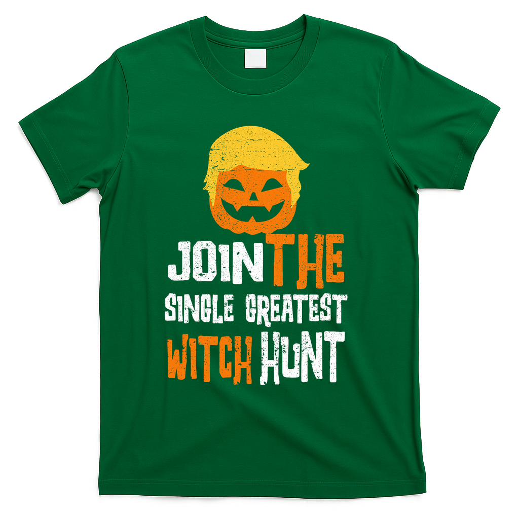 Anti-Trump Halloween Pumpkin Join Single Greatest Witch Hunt T-Shirt