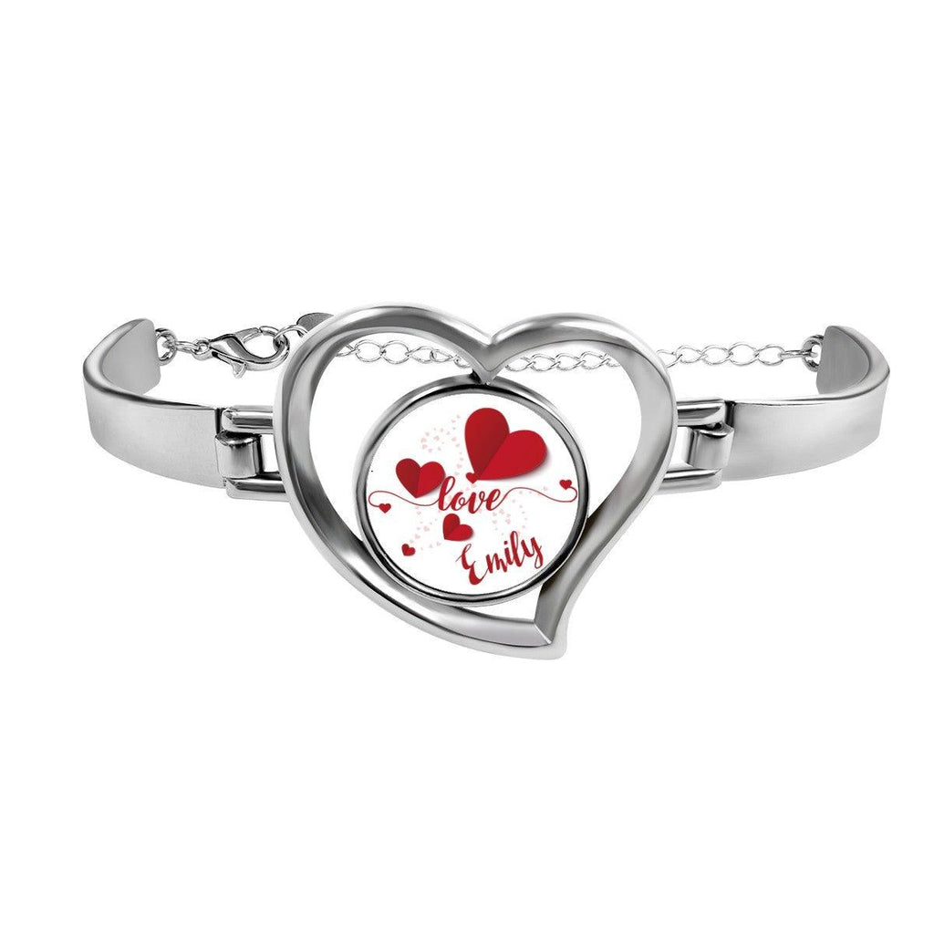 Personalised Heart Bracelet – Custom Name Love Bangle