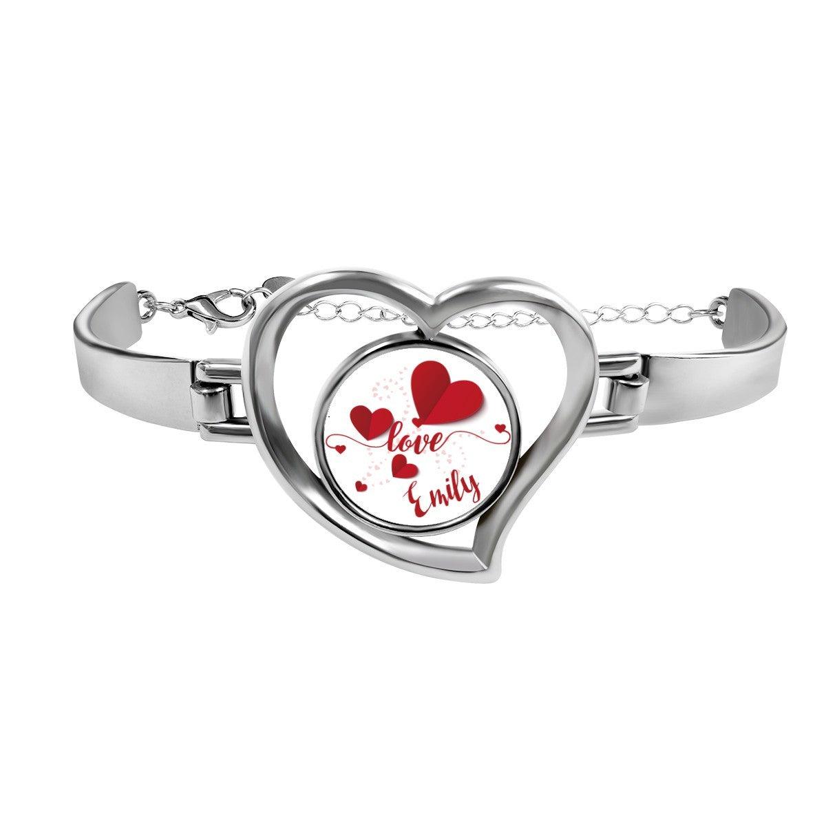 Personalised Heart Bracelet – Custom Name Love Bangle